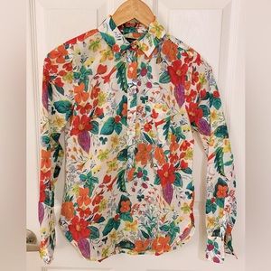 J Crew tropical print cotton shirt